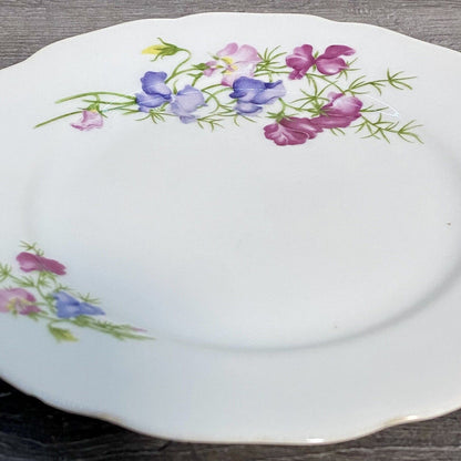 Vintage 2x Epiag Czechoslovakia Floral Plate Plates Rose Round Platter Czech Set