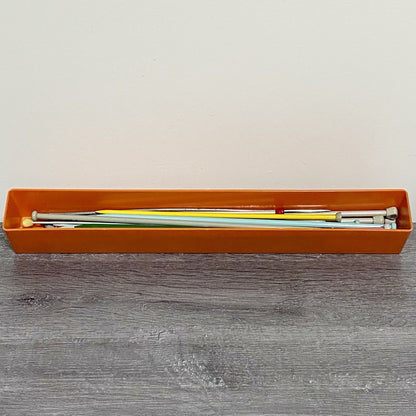 Knitting Needles Pins & Vintage Knit Tub Case Various Thickness Length Job Lot