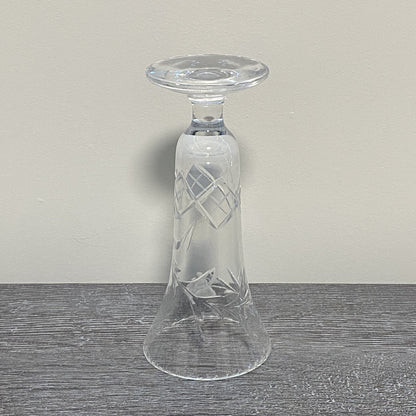 Vintage Crystal Cut Glass Clear Round Floral Art Deco Flared Fluted Flower Vase