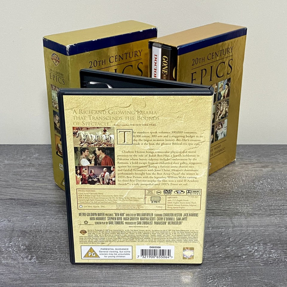 20th Century Epics Gone With the Wind Ben-Hur Doctor Zhivago DVD 2001 Box Set