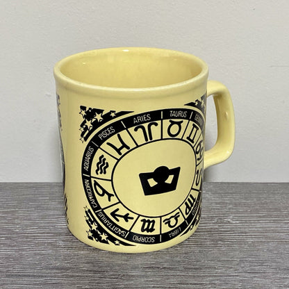 Vintage Astrological Zodiac Coffee Mug 1970s Retro Tea Cup Made In England Rare