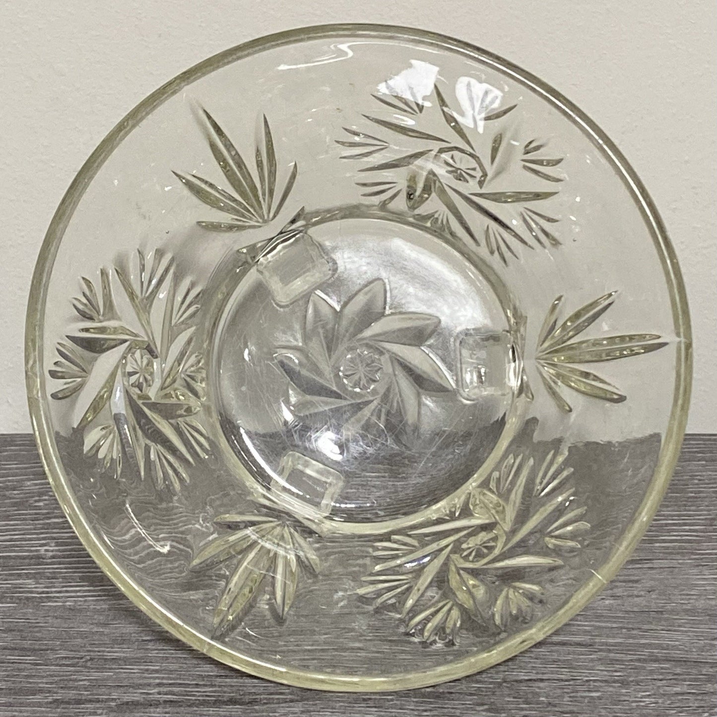 Vintage Small Pressed Glass Fruit Dessert Bowl Art Deco Footed Bonbon Sweet Dish