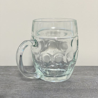 Traditional Dimple Pint Heavy Lager Beer Pub Mug Glass & Handle SB Austria Rare