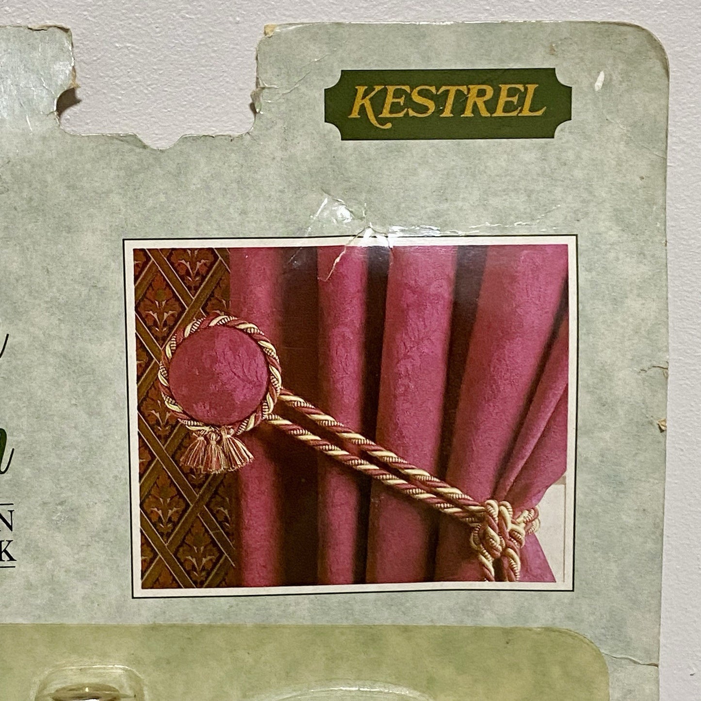 Vintage Kestrel Curtain Designer Button Hold Back Holdback Art Deco Kit Set Rare