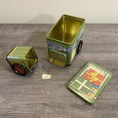 Vintage Harrods Express Truck Car With Moving Wheels & Lid Collectible Tin Rare