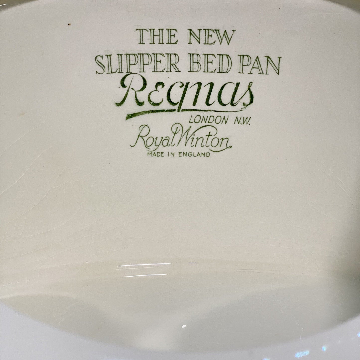 Royal Winton Vintage Bed Pan Original Design The New Slipper Bed Pan White Rare