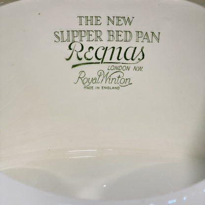 Royal Winton Vintage Bed Pan Original Design The New Slipper Bed Pan White Rare